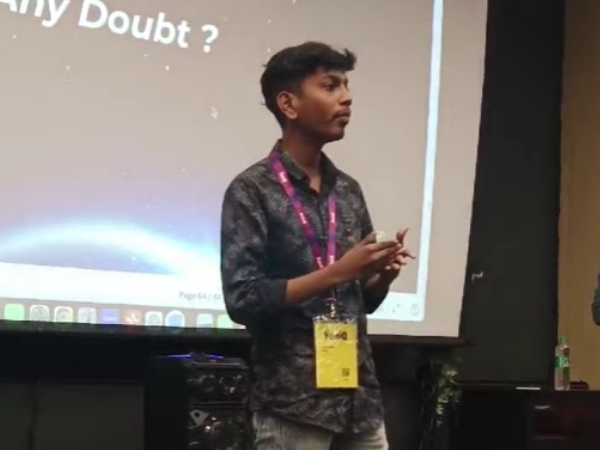 Boobesh AG at a tech conference